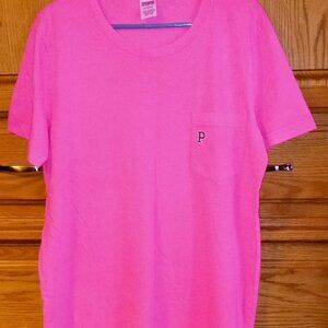 NWOT Victoria's Secret Women's Pink Short Sleeve Atomic Pink/Pink Fire Tee